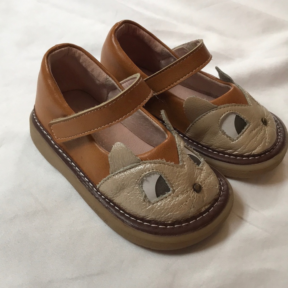 Leather baby shoes.